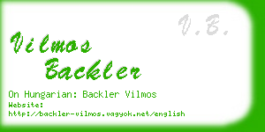 vilmos backler business card